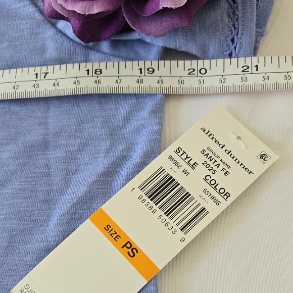 Women's ALFRED DUNNER IRIS Butterfly Embellished Tee Sz PS NWT - Picture 6 of 9